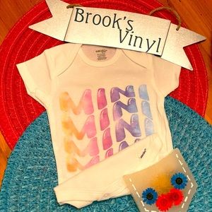Baby 6-9 months once’s with mini on it vinyl